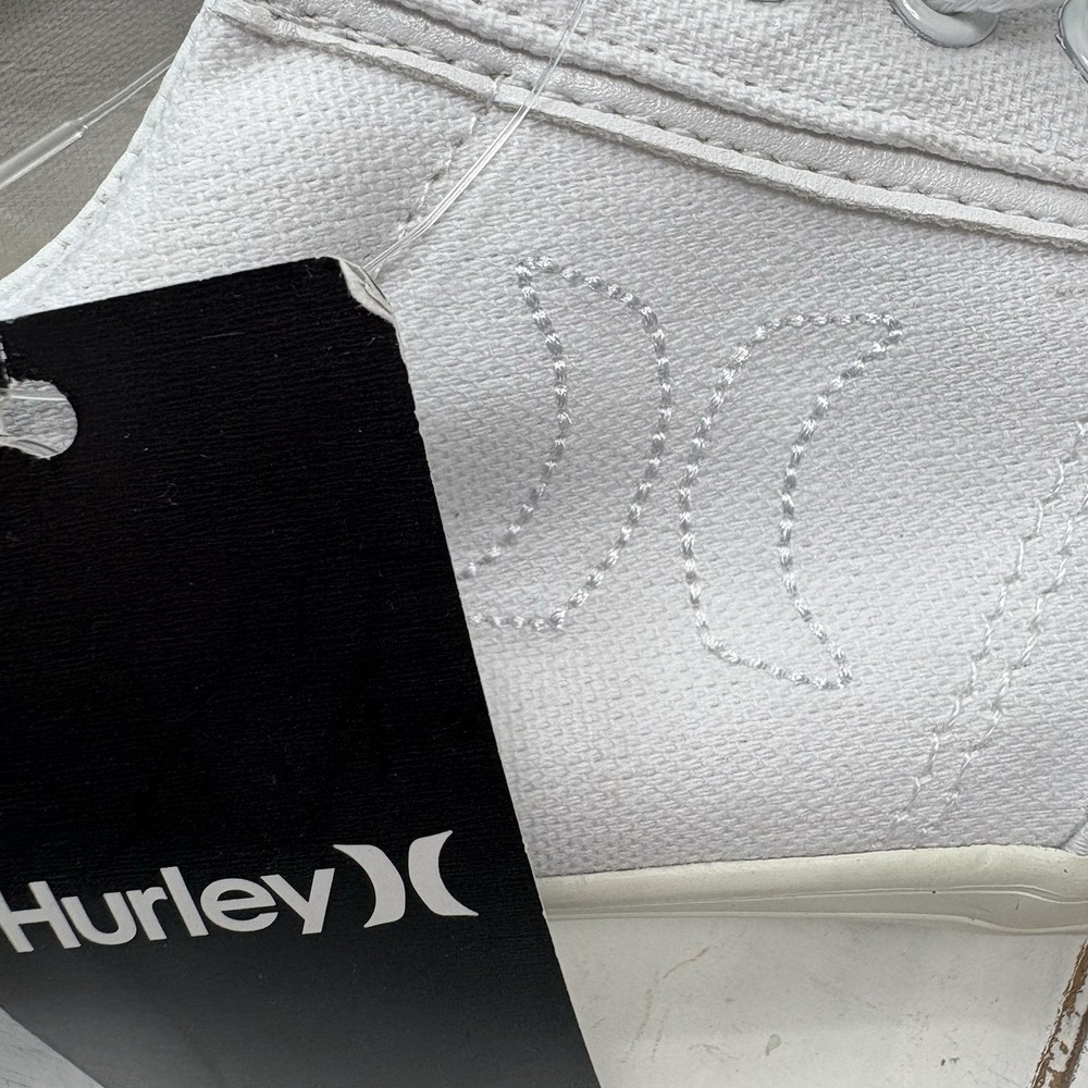 Hurley Men's Canvas Lace Up‎ Sneakers White Size 9.5 Casual Skate Shoes NWT
